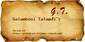Galambosi Talamér névjegykártya